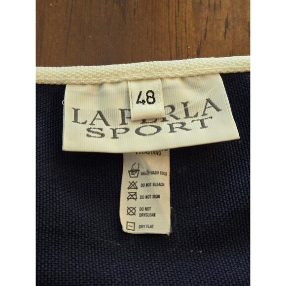 La Perla Sport Cover Up Size 48 Swimwear, Side Tie, Wrap Skirt Sarong Navy - Picture 6 of 6